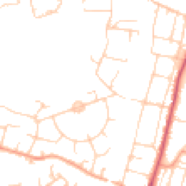 Daytime road noise heatmap for SO22 4FA