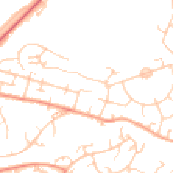 Daytime road noise heatmap for SO22 4FT