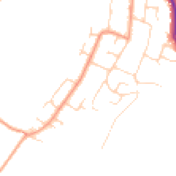 Daytime road noise heatmap for SO22 4JW