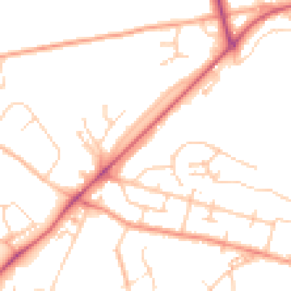 Daytime road noise heatmap for SO22 5PQ