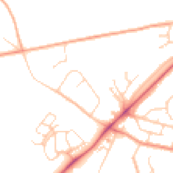 Daytime road noise heatmap for SO22 5PY