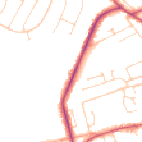 Daytime road noise heatmap for SO22 5QQ