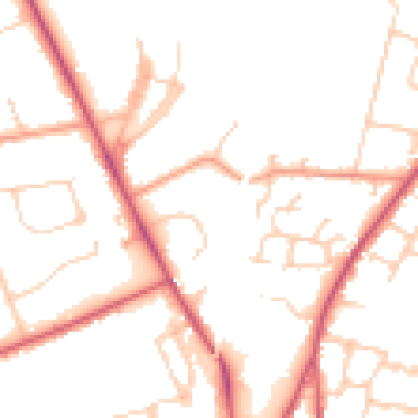 Daytime road noise heatmap for SO22 6AB