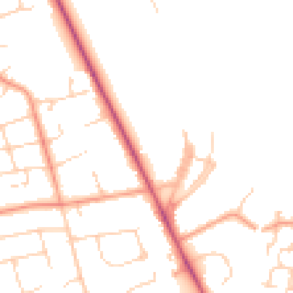 Daytime road noise heatmap for SO22 6AX