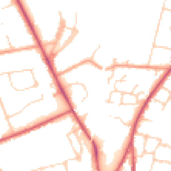 Daytime road noise heatmap for SO22 6DJ