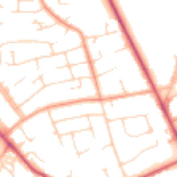 Daytime road noise heatmap for SO22 6EH