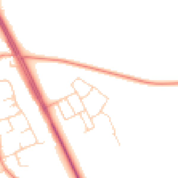 Daytime road noise heatmap for SO22 6GB