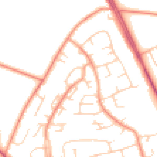 Daytime road noise heatmap for SO22 6LG