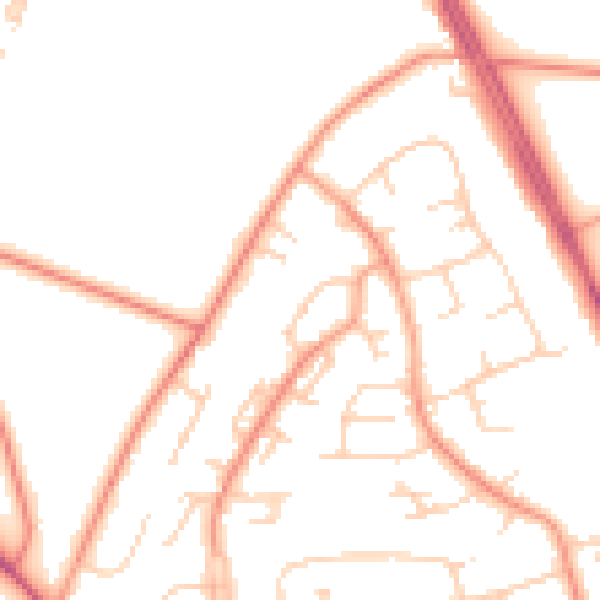 Daytime road noise heatmap for SO22 6LJ