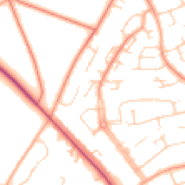 Daytime road noise heatmap for SO22 6LR