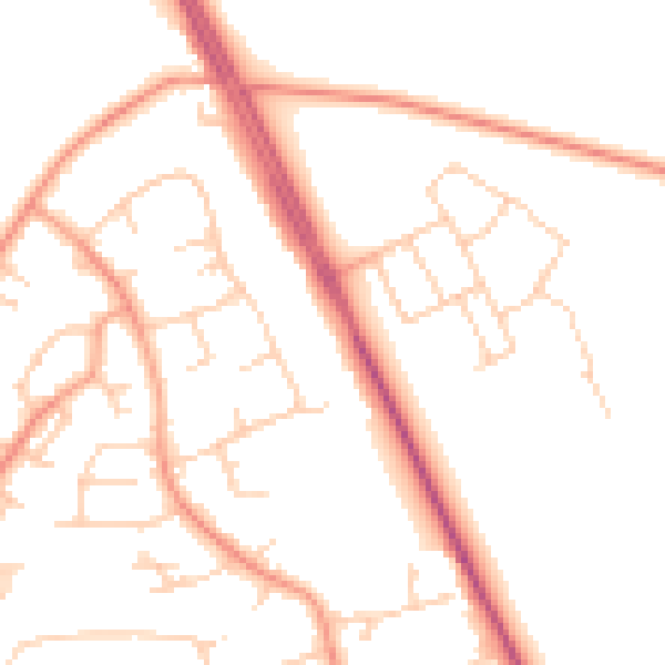 Daytime road noise heatmap for SO22 6NN