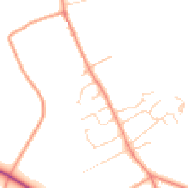 Daytime road noise heatmap for SO22 6PJ