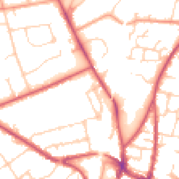 Daytime road noise heatmap for SO22 6RY