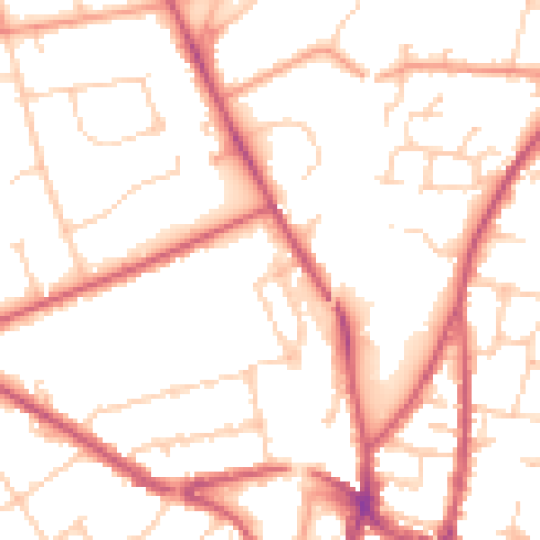Daytime road noise heatmap for SO22 6RZ