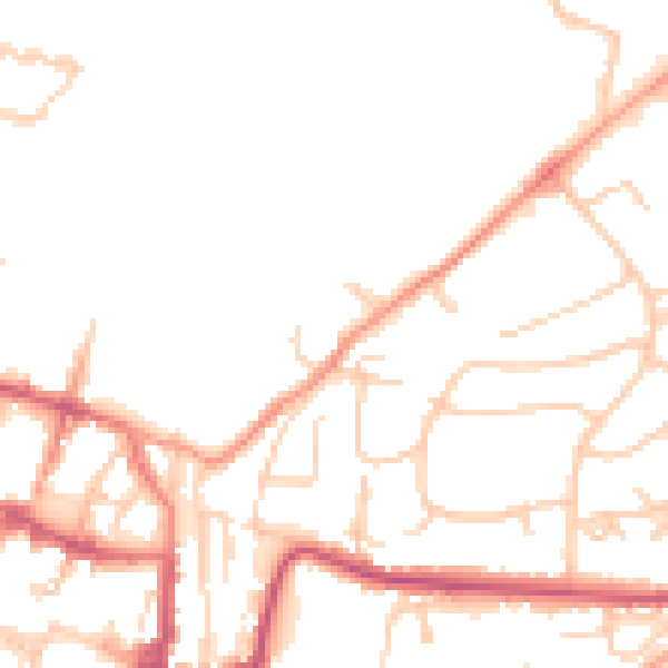Daytime road noise heatmap for SO23 0EQ