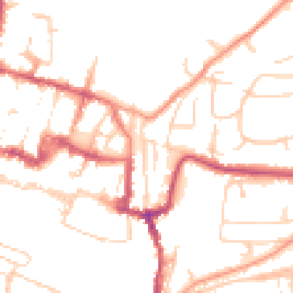Daytime road noise heatmap for SO23 0ER