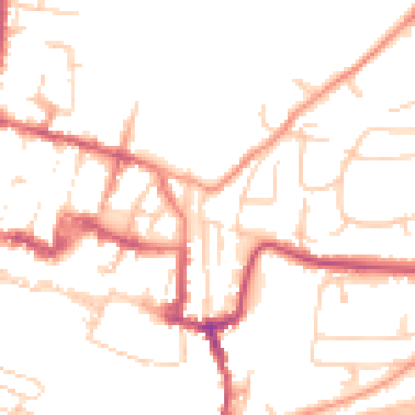 Daytime road noise heatmap for SO23 0ES