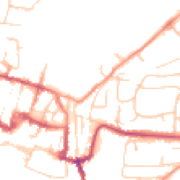 Daytime road noise heatmap for SO23 0ET