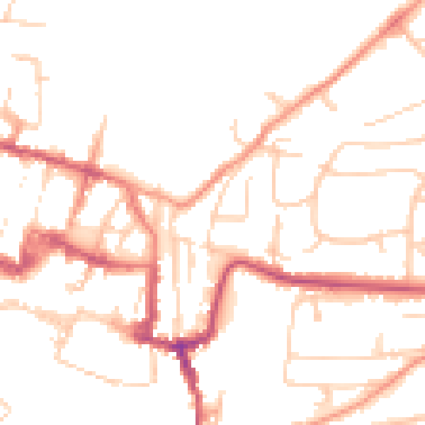 Daytime road noise heatmap for SO23 0HE