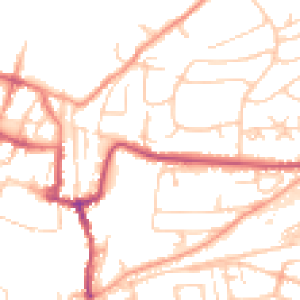 Daytime road noise heatmap for SO23 0HG