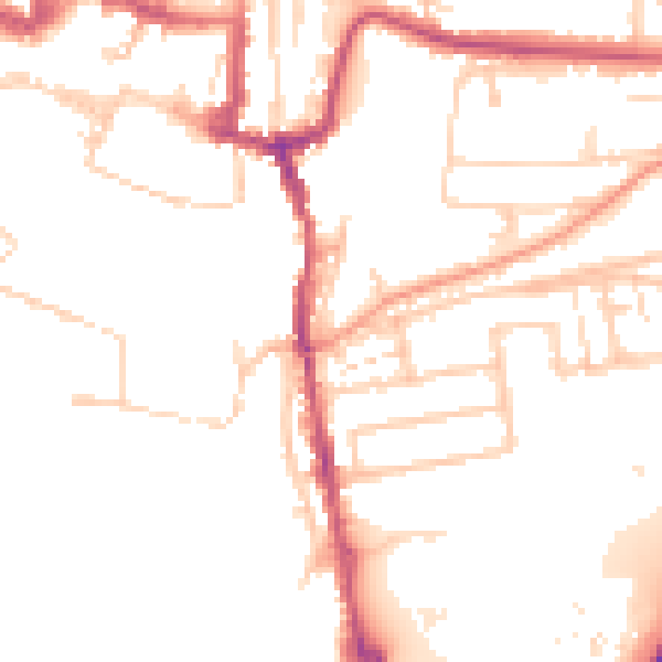 Daytime road noise heatmap for SO23 0JB