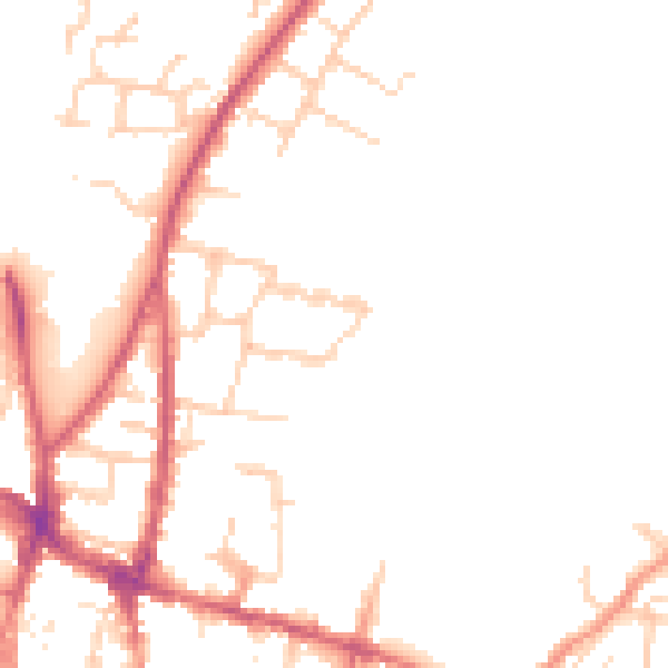 Daytime road noise heatmap for SO23 7EG