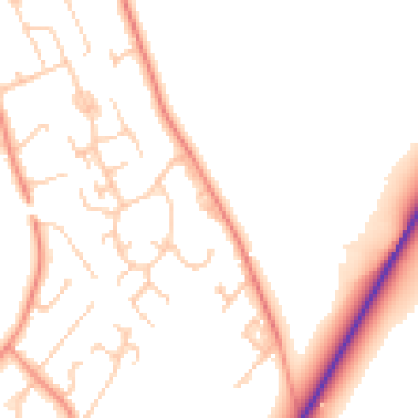 Daytime road noise heatmap for SO23 7FL