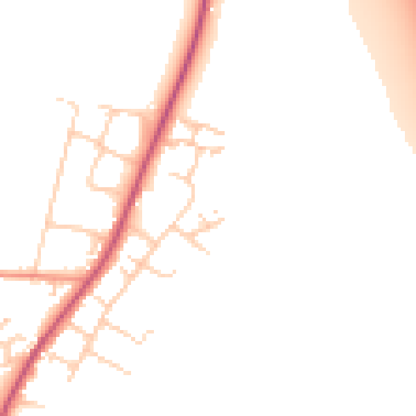 Daytime road noise heatmap for SO23 7HQ