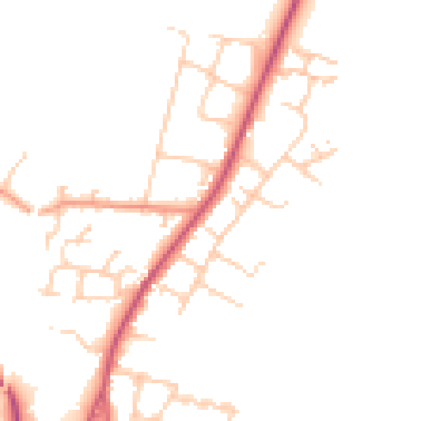 Daytime road noise heatmap for SO23 7HS