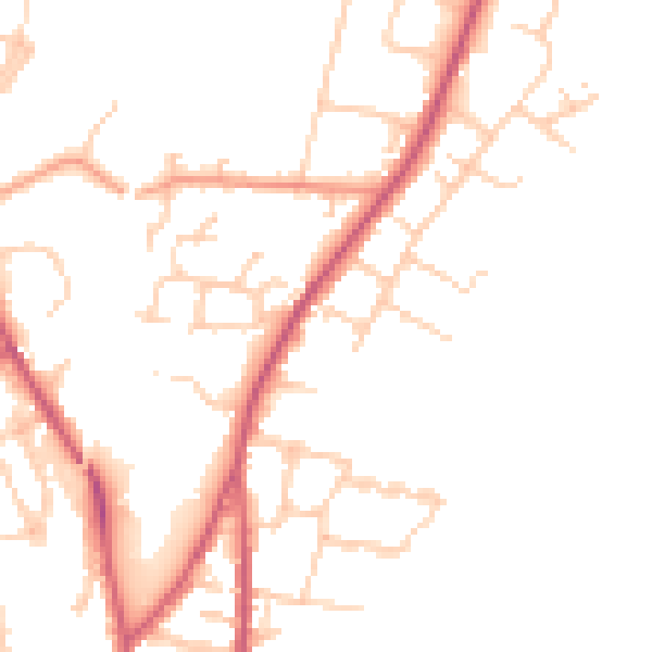 Daytime road noise heatmap for SO23 7JF