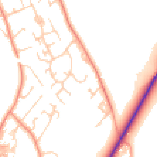 Daytime road noise heatmap for SO23 7RL