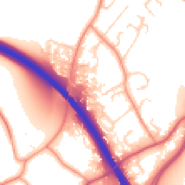 Daytime road noise heatmap for SO23 7XL
