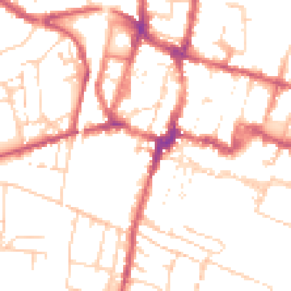 Daytime road noise heatmap for SO23 9DB