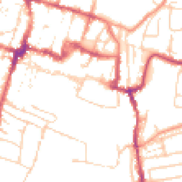 Daytime road noise heatmap for SO23 9LL