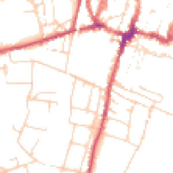 Daytime road noise heatmap for SO23 9SP