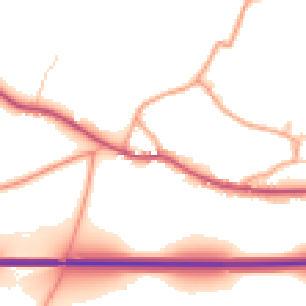 Daytime road noise heatmap for SO24 0AH