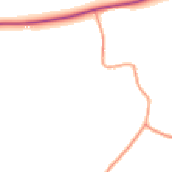 Daytime road noise heatmap for SO24 0LA