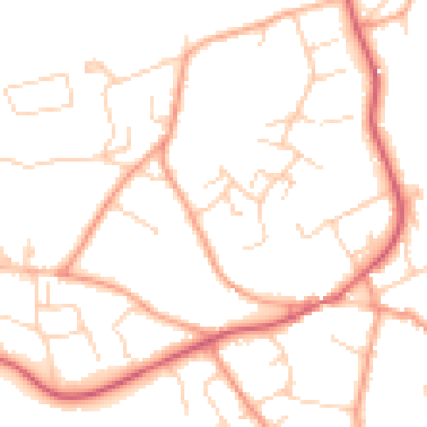 Daytime road noise heatmap for SO41 0SS