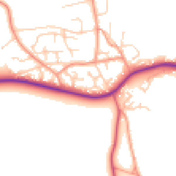 Daytime road noise heatmap for SO41 0ZN
