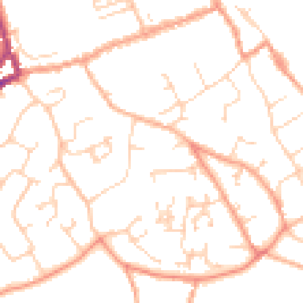 Daytime road noise heatmap for SO41 3PQ