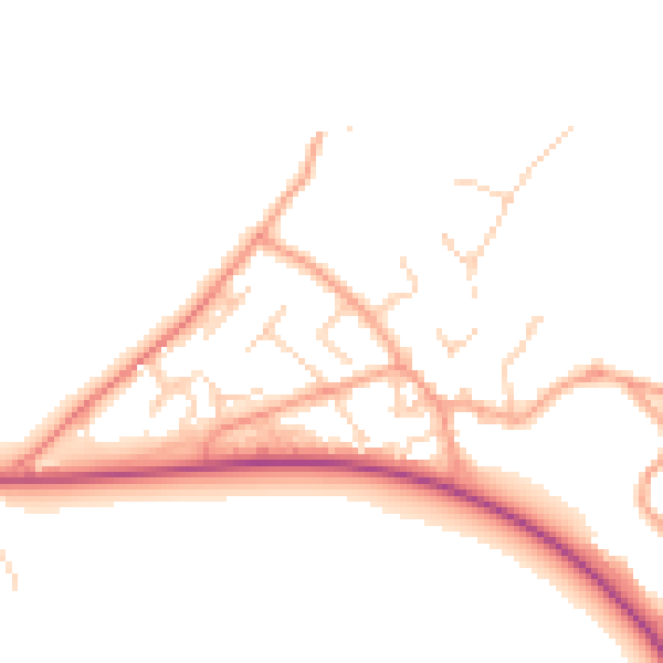 Daytime road noise heatmap for SO45 1DJ