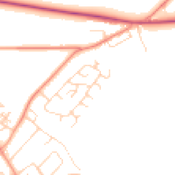 Daytime road noise heatmap for SO45 1DZ