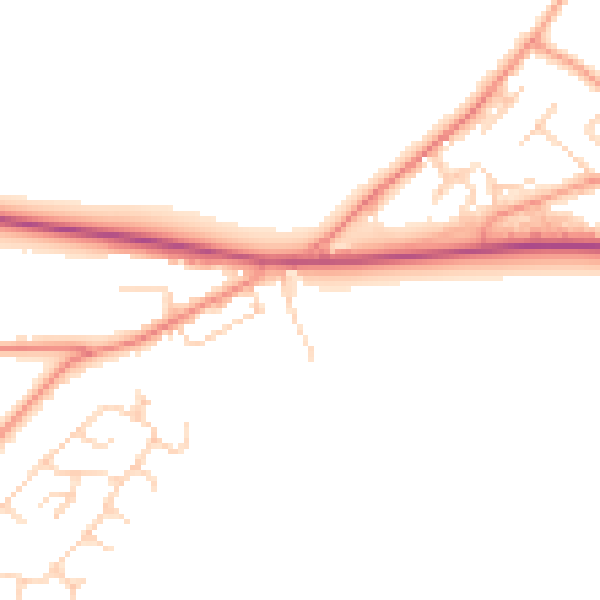 Daytime road noise heatmap for SO45 1EB