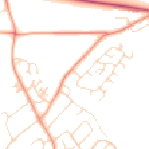 Daytime road noise heatmap for SO45 1EJ