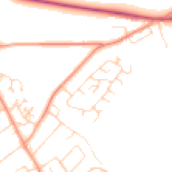 Daytime road noise heatmap for SO45 1EL