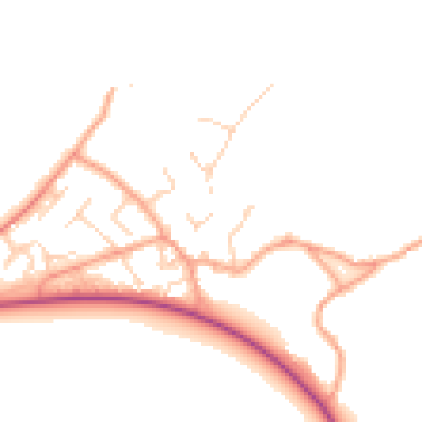 Daytime road noise heatmap for SO45 1FQ