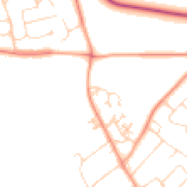 Daytime road noise heatmap for SO45 1SG