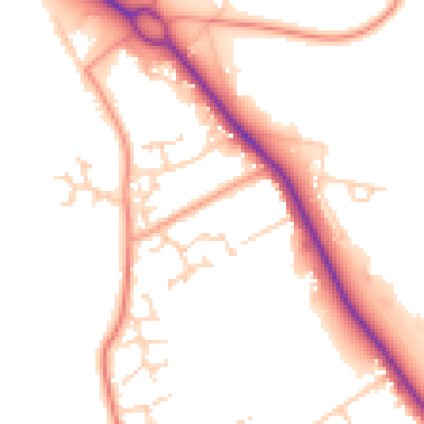 Daytime road noise heatmap for SO45 2HJ