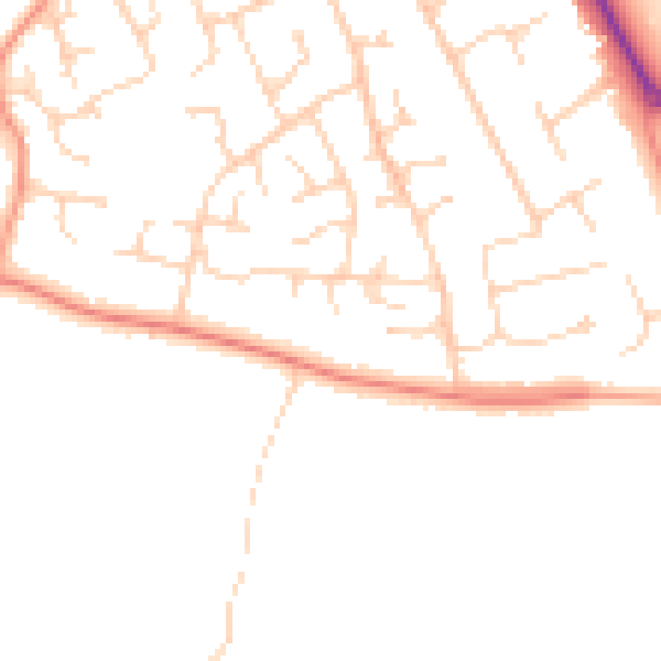 Daytime road noise heatmap for SO45 2JP