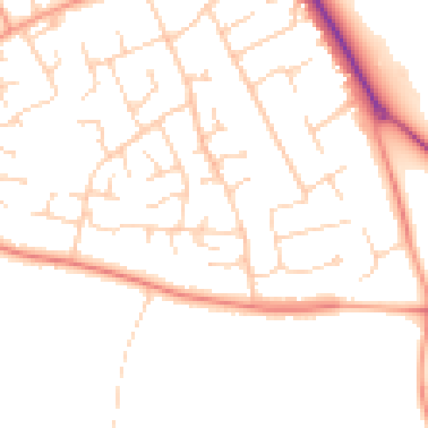 Daytime road noise heatmap for SO45 2JQ